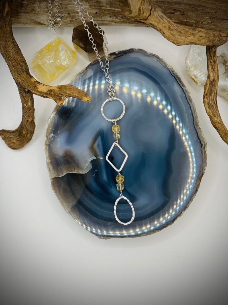 Three Geometric Hoop Necklace with Citrine - Image 3