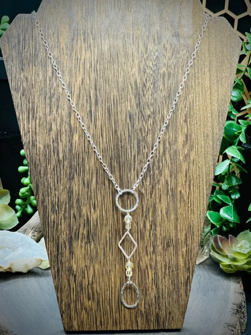 Three Geometric Hoop Necklace with Citrine - Image 2