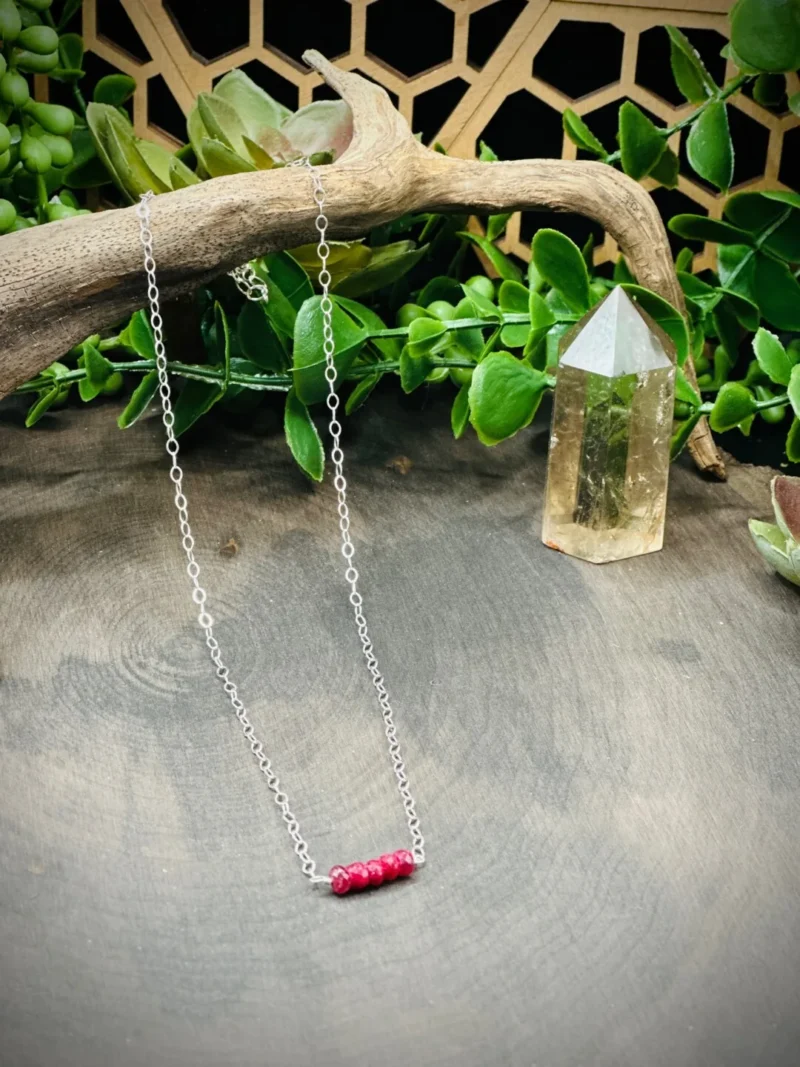 Dainty Ruby Birthstone Necklace