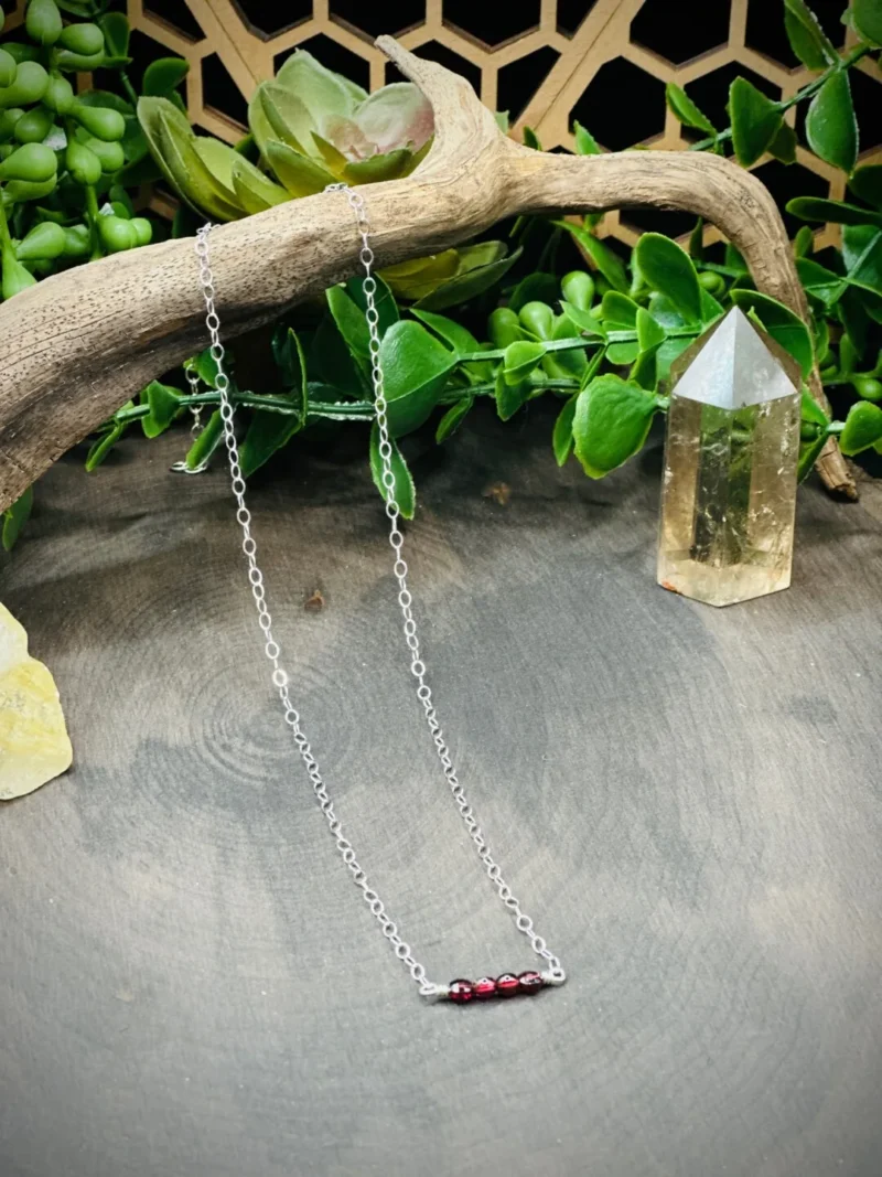 Dainty Garnets Birthstone Necklace