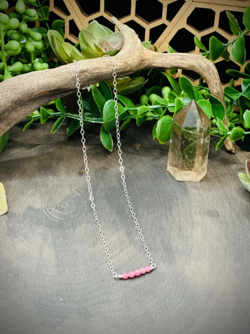 Dainty Pink Tourmaline Birthstone Necklace