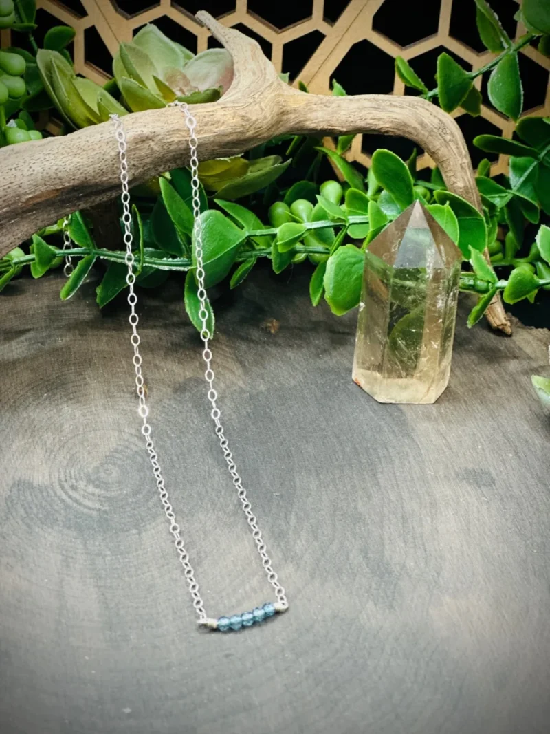 Dainty Blue Topaz Birthstone Necklace