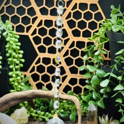 Gold Colored Chandelier Sun Catcher with Large Teardrop with Stones