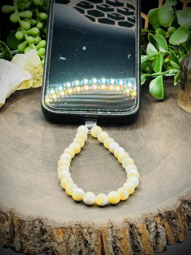 Phone Chain with Vintage Mother of Pearl Beads