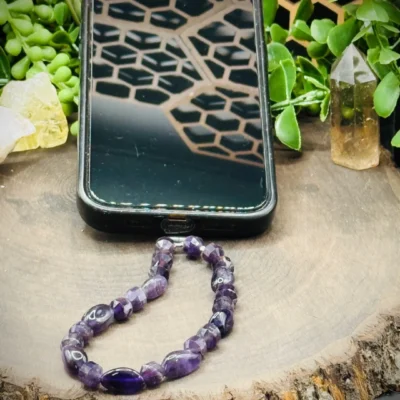 Phone Chain with Amethyst Beads