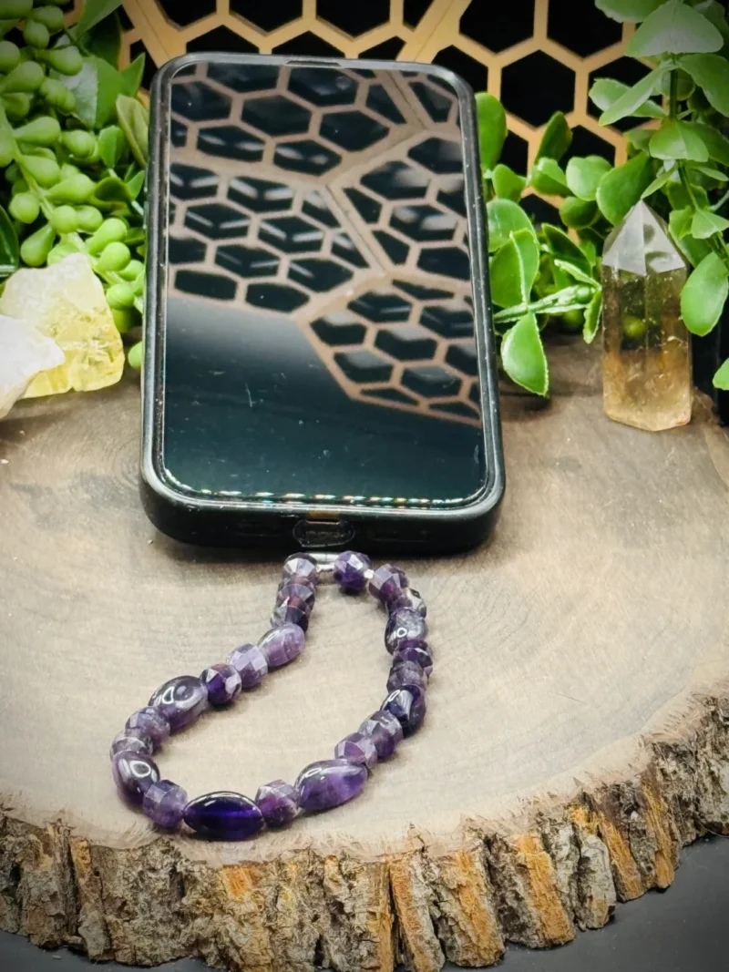 Phone Chain with Amethyst Beads