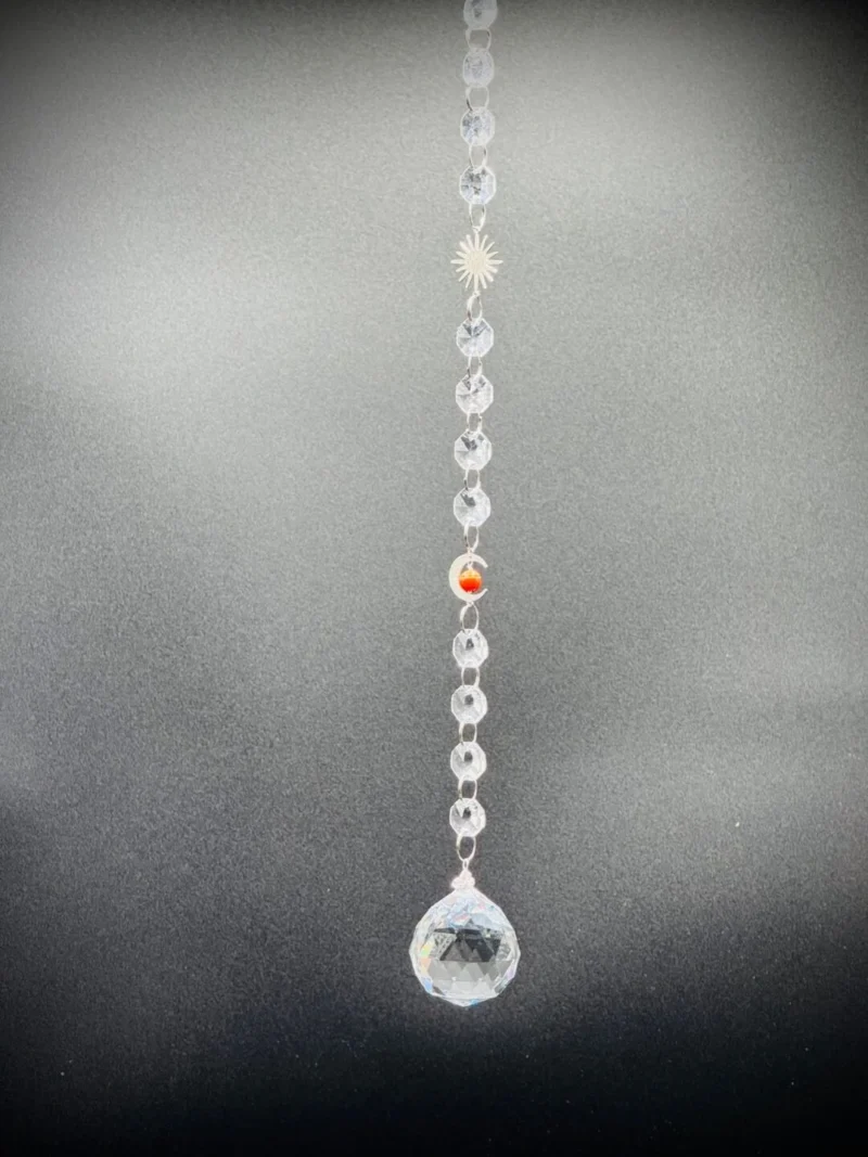 Gold Colored Chandelier Sun Catcher with Large Teardrop with Stones - Image 3