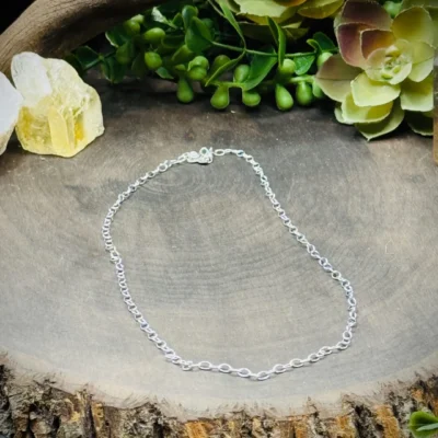 Sterling Silver Small Oval Chain Necklace