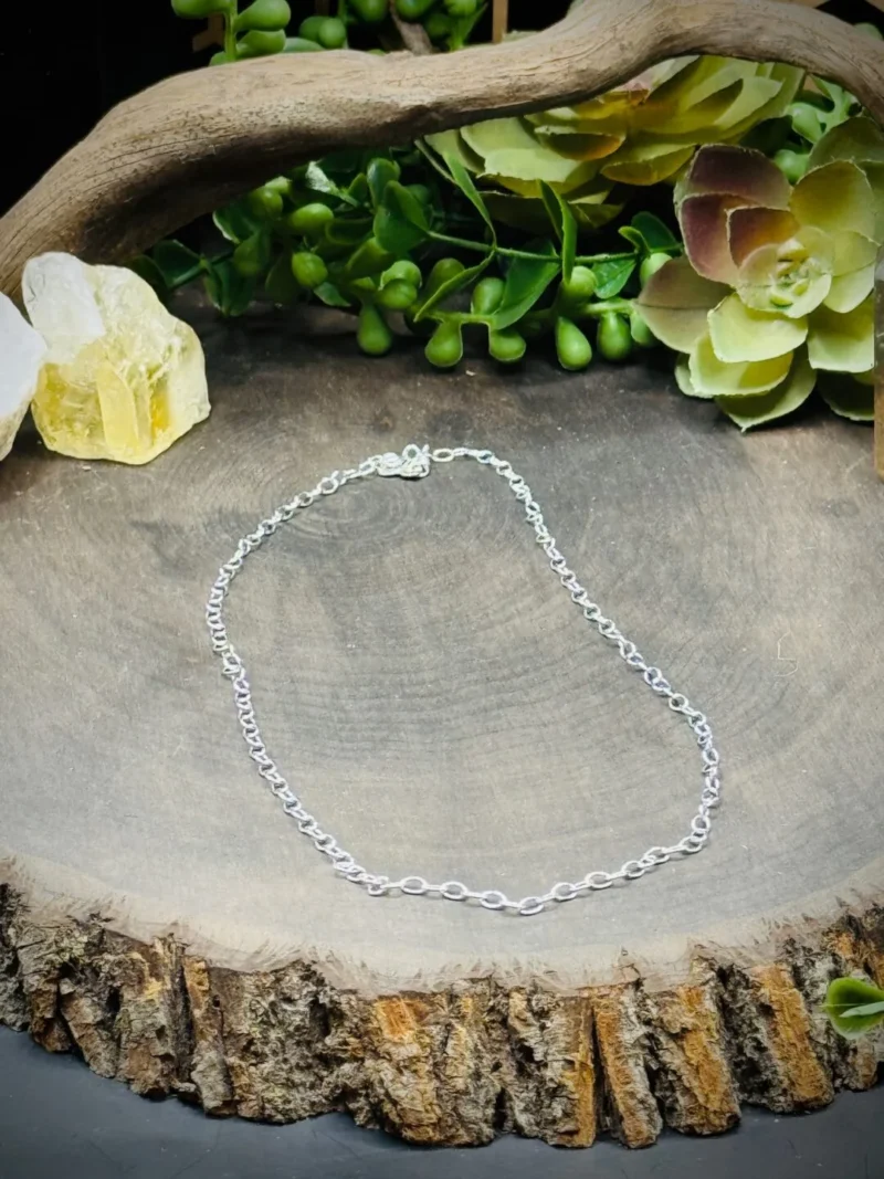 Sterling Silver Small Oval Chain Necklace
