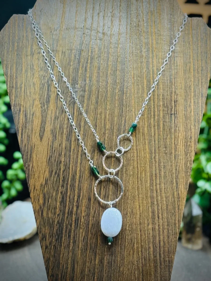 Five Elegant Hoop Necklace with Burma Jade & Jade Beads - Image 2