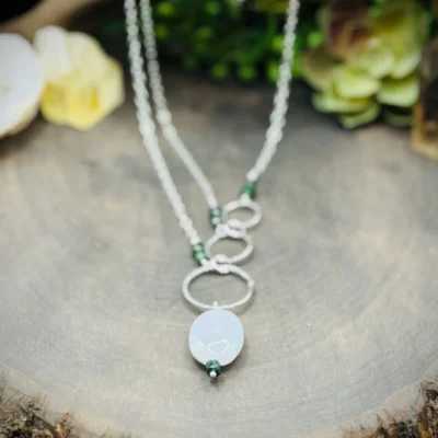 Five Elegant Hoop Necklace with Burma Jade & Jade Beads
