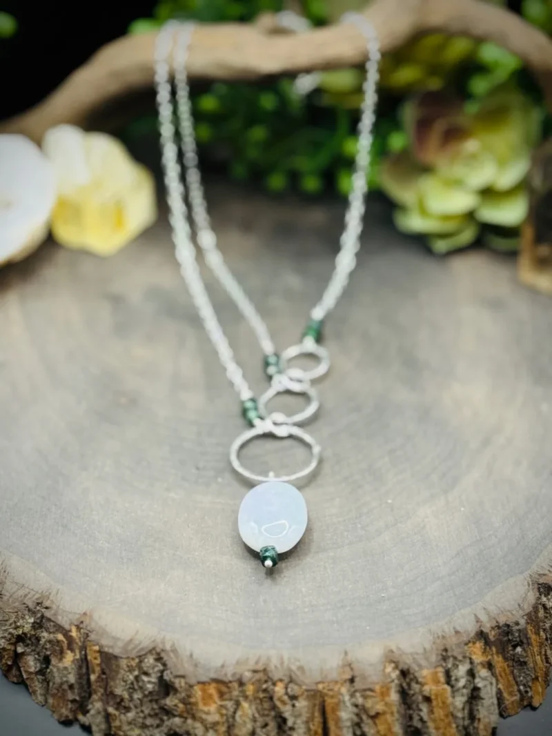 Five Elegant Hoop Necklace with Burma Jade & Jade Beads