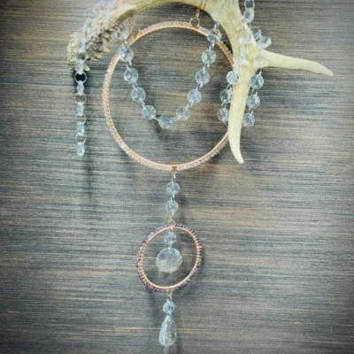 Antler Gold Colored Rounds with Champagne and Purple Glass Beads