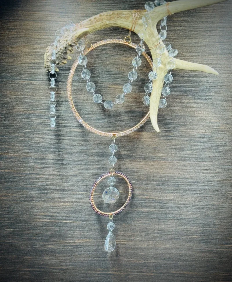 Antler Gold Colored Rounds with Champagne and Purple Glass Beads