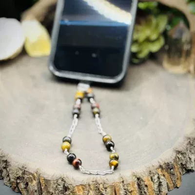 Phone Chain with Multi-Colored Tigers Eye