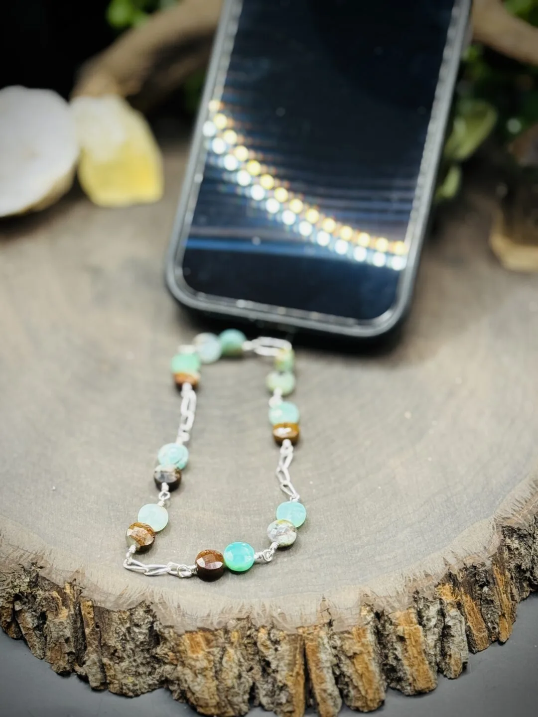 Phone Chain with Chrysoprase