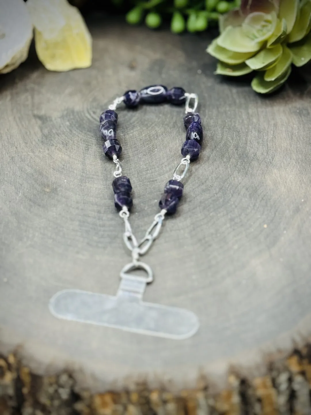 Phone Chain with Amethyst Beads - Image 2