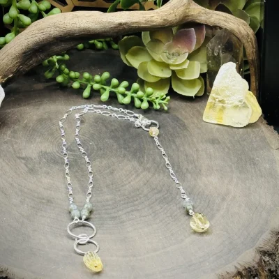 Reversible Necklace with a Citrine & Labradorite