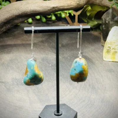 Marquise Ear Wires with Large Turquoise Beads