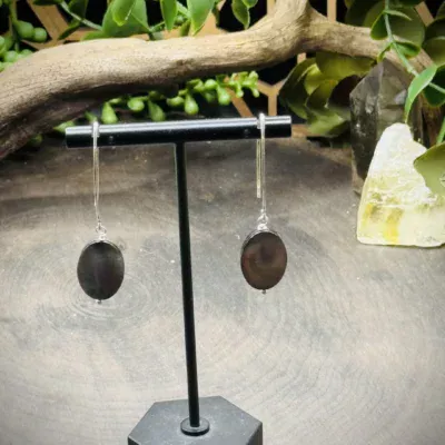 Marquise Ear Wires with Grey Shell Ovals