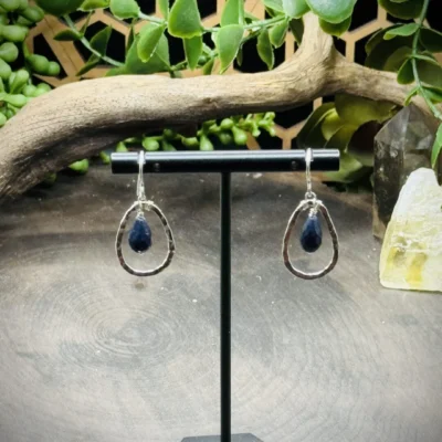 Dainty Teardrop Hoops with Sapphires